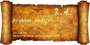 Krakker Azár névjegykártya